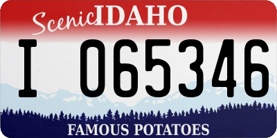 ID license plate I065346