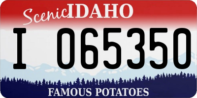 ID license plate I065350