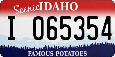 ID license plate I065354