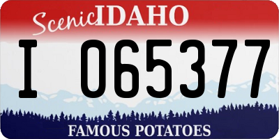 ID license plate I065377
