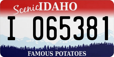 ID license plate I065381