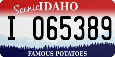 ID license plate I065389