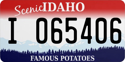 ID license plate I065406