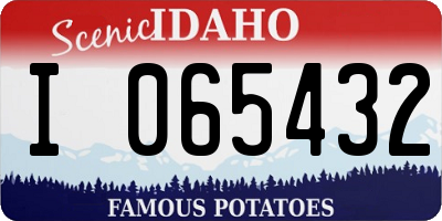 ID license plate I065432