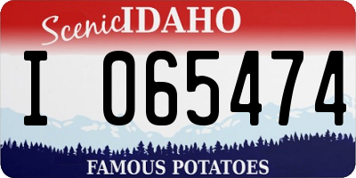 ID license plate I065474
