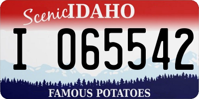 ID license plate I065542