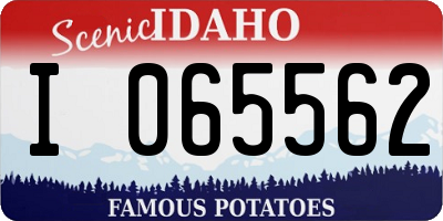ID license plate I065562