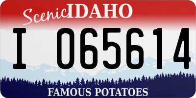 ID license plate I065614