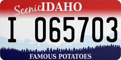 ID license plate I065703