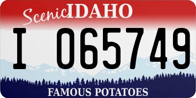 ID license plate I065749