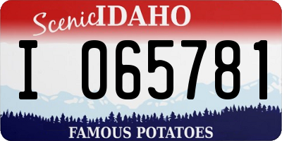 ID license plate I065781