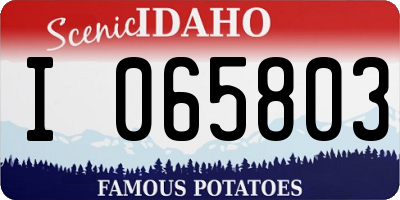 ID license plate I065803