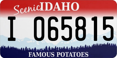 ID license plate I065815