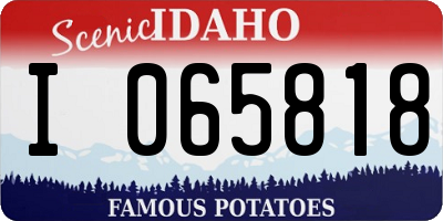 ID license plate I065818