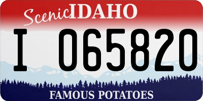 ID license plate I065820