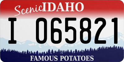 ID license plate I065821