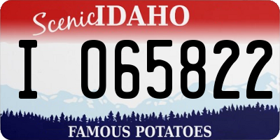 ID license plate I065822