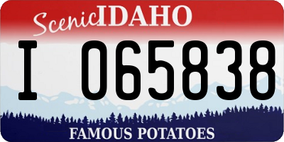 ID license plate I065838
