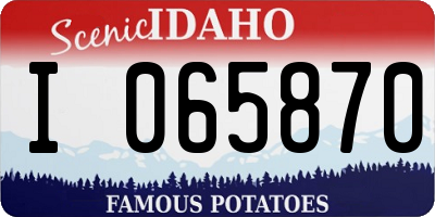 ID license plate I065870