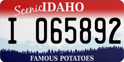 ID license plate I065892