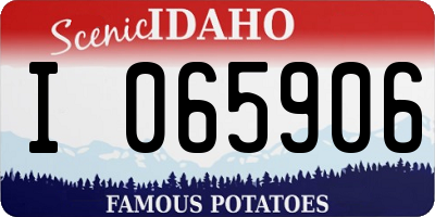 ID license plate I065906