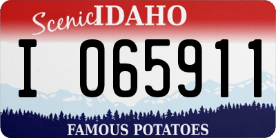 ID license plate I065911