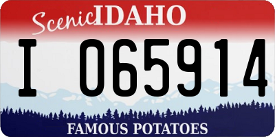 ID license plate I065914