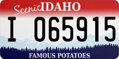 ID license plate I065915