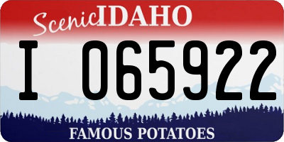 ID license plate I065922