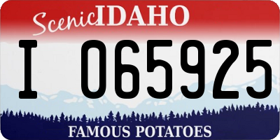 ID license plate I065925