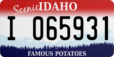 ID license plate I065931