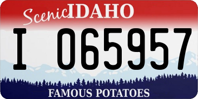 ID license plate I065957