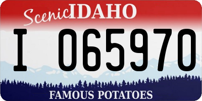 ID license plate I065970