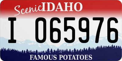 ID license plate I065976