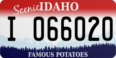 ID license plate I066020