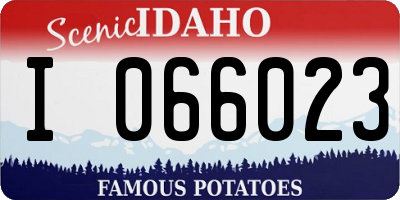 ID license plate I066023