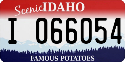 ID license plate I066054