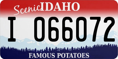 ID license plate I066072