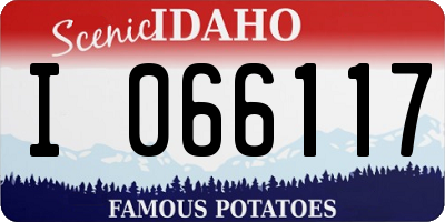 ID license plate I066117