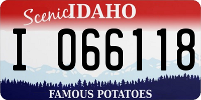 ID license plate I066118