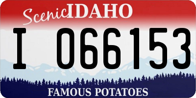 ID license plate I066153