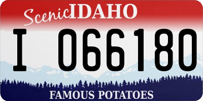 ID license plate I066180