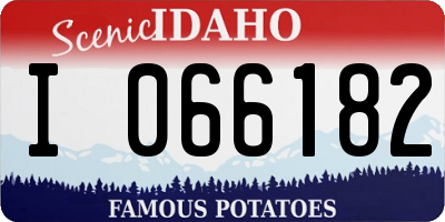 ID license plate I066182