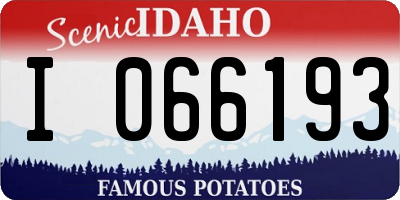 ID license plate I066193
