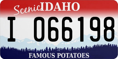 ID license plate I066198