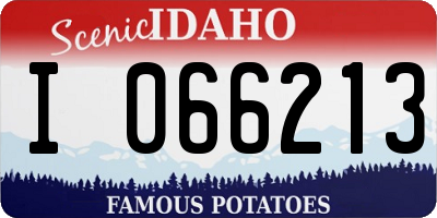 ID license plate I066213