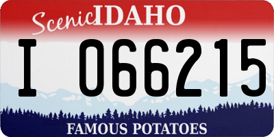 ID license plate I066215