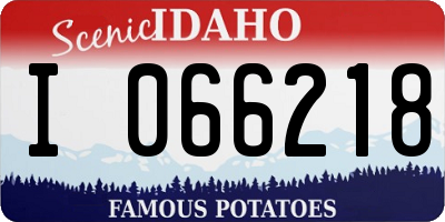 ID license plate I066218