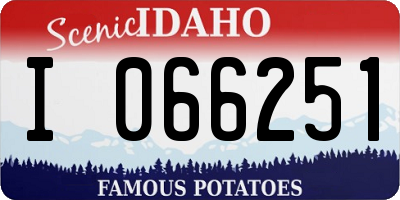 ID license plate I066251