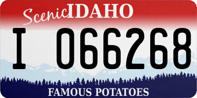 ID license plate I066268
